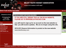 Tablet Screenshot of beloityouthhockey.teamopolis.com